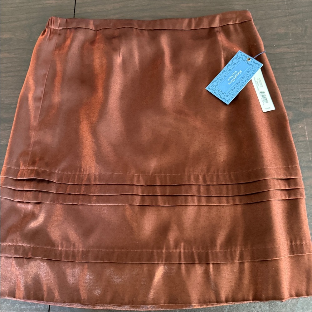 Elegant Metallic Copper Vera Wang Skirt